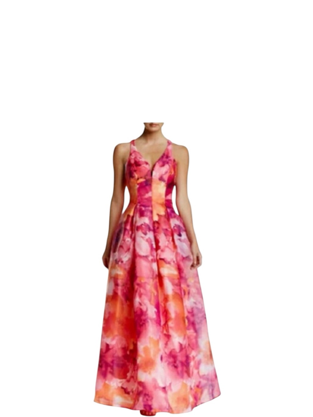 Jump Apparel Pink and Orange Floral Formal gown
Size 11/12